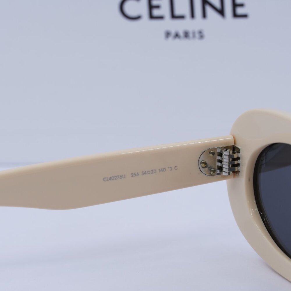 Celine CL40276U 25A Oval Sunglasses - Ivory/Smoke - Picture 5 of 10